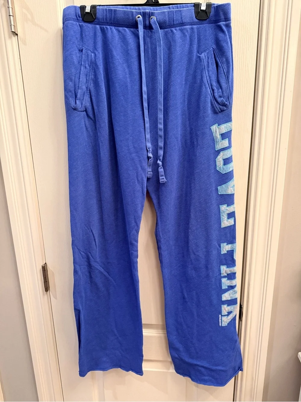 Vintage PINK Victoria's Secret Royal Blue Sweatpants with Side Logo. Size large